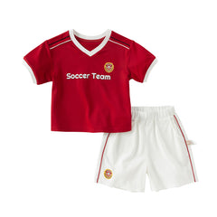 Dave&Bella Kids Boys Summer Sports Red T-shirt White Short Sets