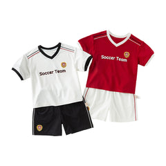 Dave&Bella Kids Boys Summer Sports Red T-shirt White Short Sets