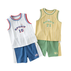 Dave&Bella Toddler Boys Summer Tank Sports Two-Piece Sets