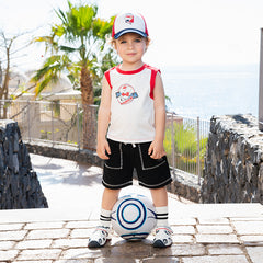 Dave&Bella Toddler Boys Summer Casual White Sleeveless Soft Cotton Everyday Tank Tops