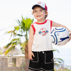 Dave&Bella Toddler Boys Summer Casual White Sleeveless Soft Cotton Everyday Tank Tops