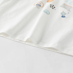 Dave&Bella Toddler Boys Summer Ice Blue/Yellow Breathable Cotton T-shirt Tops