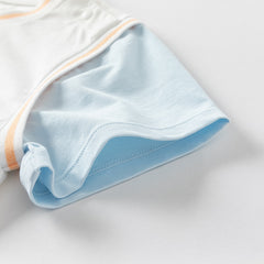 Dave&Bella Toddler Boys Summer Ice Blue/Yellow Breathable Cotton T-shirt Tops