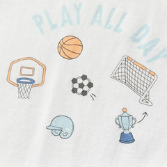 Dave&Bella Toddler Boys Summer Ice Blue/Yellow Breathable Cotton T-shirt Tops