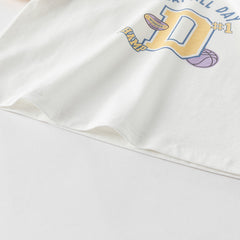 Dave&Bella Toddler Boys Summer Ice Blue/Yellow Breathable Cotton T-shirt Tops