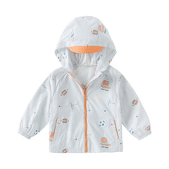 Dave&Bella Toddler Boys Summer Grey Blue Outdoor UV-protection Sunscreen Jackets