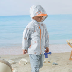Dave&Bella Toddler Boys Summer Grey Blue Outdoor UV-protection Sunscreen Jackets