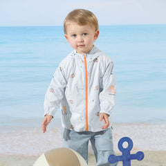 Dave&Bella Toddler Boys Summer Grey Blue Outdoor UV-protection Sunscreen Jackets