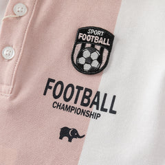 Dave&Bella Kids Boys Summer Sports-style Striped Outdoor Polos Shorts Sets