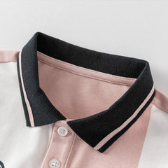 Dave&Bella Kids Boys Summer Sports-style Striped Outdoor Polos Shorts Sets