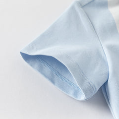 Dave&Bella Kids Boys Summer Sports-style Striped Outdoor Polos Shorts Sets