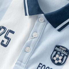 Dave&Bella Kids Boys Summer Sports-style Striped Outdoor Polos Shorts Sets