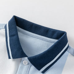 Dave&Bella Kids Boys Summer Sports-style Striped Outdoor Polos Shorts Sets