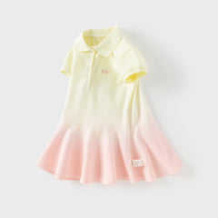 Dave&Bella Toddler Girls Summer Outdoor Cute Polo-collar A-line Dress