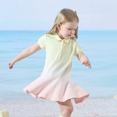 Dave&Bella Toddler Girls Summer Outdoor Cute Polo-collar A-line Dress