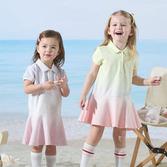 Dave&Bella Toddler Girls Summer Outdoor Cute Polo-collar A-line Dress
