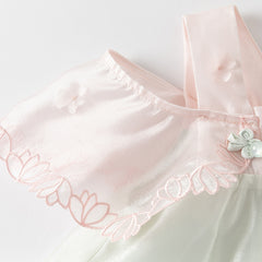 Dave&Bella Girls Summer Elegance Strapless Sleeveless Green Mesh A-line Dresses