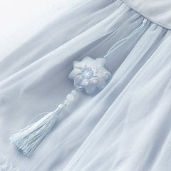 Dave&Bella Girl Summer Classic Blue Purple Mesh Princess Sleeveless Dress