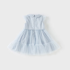 Dave&Bella Girl Summer Classic Blue Purple Mesh Princess Sleeveless Dress