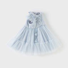 Dave&Bella Girl Summer Classic Blue Purple Mesh Princess Sleeveless Dress