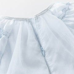 Dave&Bella Girls Summer Sweet Ocean Blue Mesh Party Dress