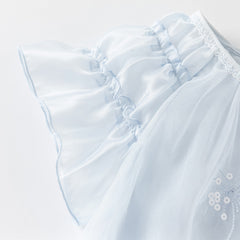 Dave&Bella Girls Summer Sweet Ocean Blue Mesh Party Dress