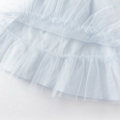 Dave&Bella Girls Summer Sweet Ocean Blue Mesh Party Dress