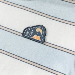 Dave&Bella Toddler Boys Summer Stylish Blue White Striped Cotton Comfortable T-shirts