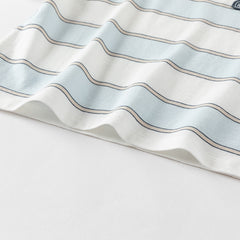 Dave&Bella Toddler Boys Summer Stylish Blue White Striped Cotton Comfortable T-shirts