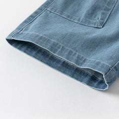 Dave&Bella Toddler Boys Summer Denim Blue Loose Jean Shorts