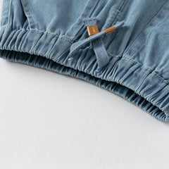 Dave&Bella Toddler Boys Summer Denim Blue Loose Jean Shorts