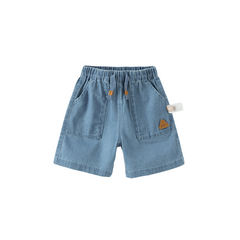 Dave&Bella Toddler Boys Summer Denim Blue Loose Jean Shorts