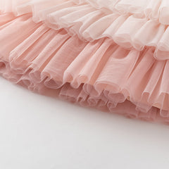 Dave&Bella Girls Summer Pink Mesh Princess Cake Dress