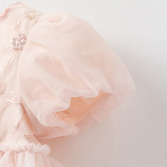 Dave&Bella Girls Summer Pink Mesh Princess Cake Dress