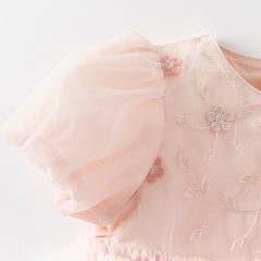 Dave&Bella Girls Summer Pink Mesh Princess Cake Dress