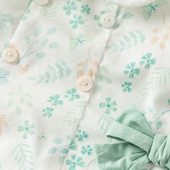 Dave&Bella Girls Summer Cotton Leaf Print Sleeveless Dress