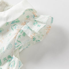 Dave&Bella Girls Summer Cotton Leaf Print Sleeveless Dress