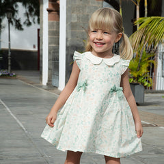 Dave&Bella Girls Summer Cotton Leaf Print Sleeveless Dress