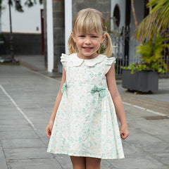 Dave&Bella Girls Summer Cotton Leaf Print Sleeveless Dress