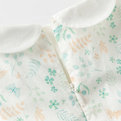 Dave&Bella Girls Summer Cotton Leaf Print Sleeveless Dress