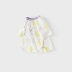 Dave&Bella Toddler Boys Summer Light Purple/Blue Stylish Breathable T-shirt Tops