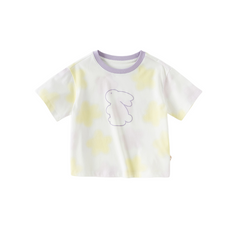 Dave&Bella Toddler Boys Summer Light Purple/Blue Stylish Breathable T-shirt Tops