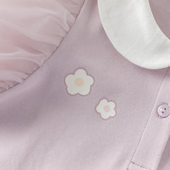 Dave&Bella Toddler Girls Summer Cotton Purple Sweet Polo T-shirts