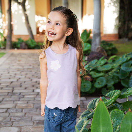 Dave&Bella Toddler Girls Summer Versatile Cute Print Breathable Cotton Tank Tops