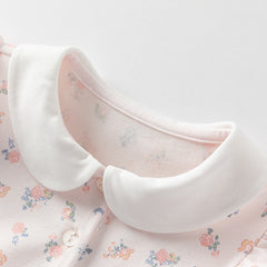 Dave&Bella Girls Summer Pink Floral Print Doll Collar Sweet Dress