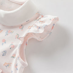 Dave&Bella Girls Summer Pink Floral Print Doll Collar Sweet Dress