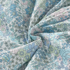 Dave&Bella Girls Summer Blue Floral Print Bubble Sleeve Dress