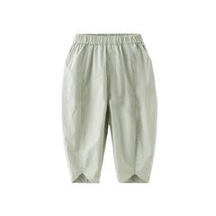 Dave&Bella Toddler Girls Summer Grey Purple/Grey Green Fashion Cotton Wide Pants