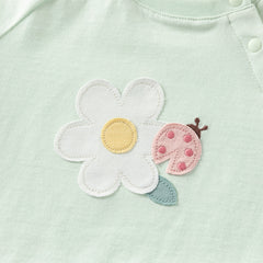 Dave&Bella Toddler Girls Summer Sweet Green/Pink Flower Soft Cotton T-shirt Tops