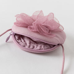 Dave&Bella Toddler Girls Summer Grey Purple Mesh Flutter Sleeve Dress (wallet bag)